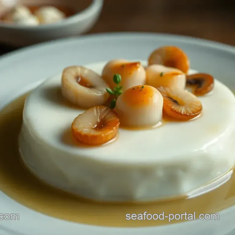Silky Steamed Egg Tofu with Scallops and Maitake Mushrooms