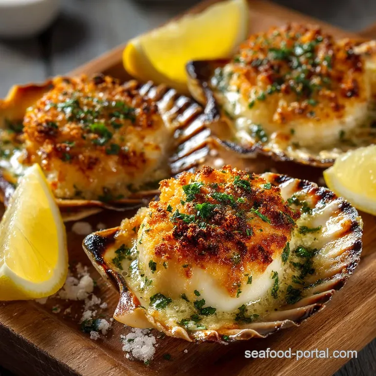 The Queens Baked Scallops LemonHerb Crusted Scallops with a Golden Butter Crunch