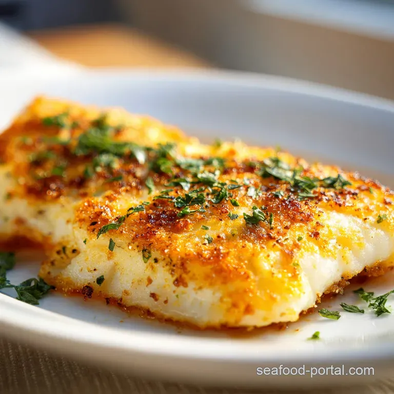 Perfectly seared haddock fillet glistening with butter, served atop vibrant greens with a bright lemon slice. Simple elega...