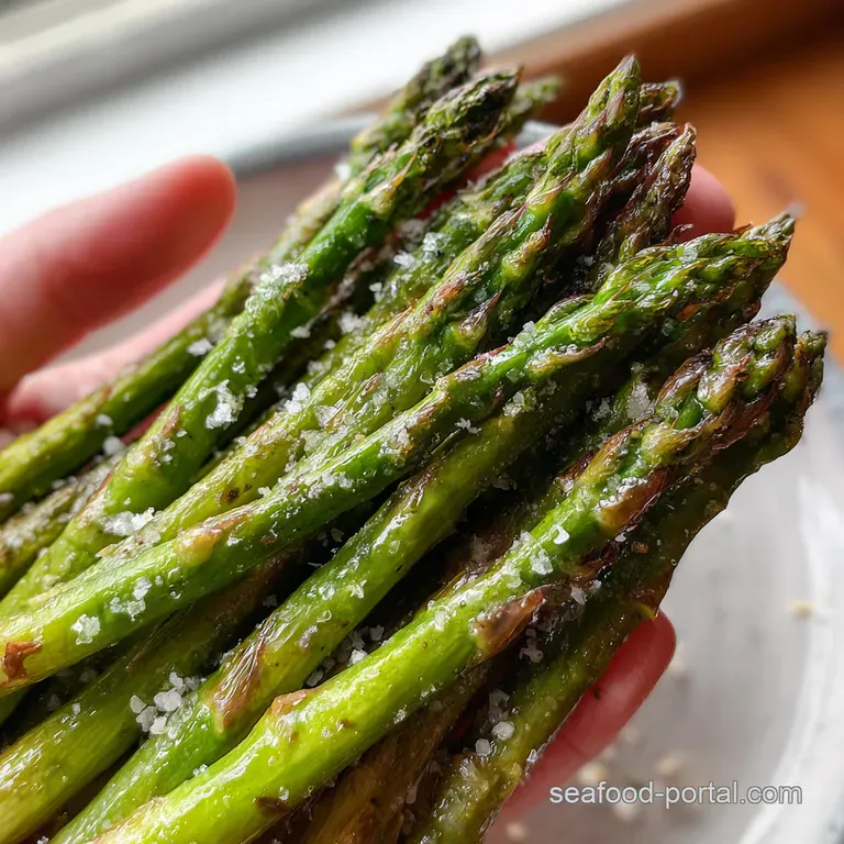Simple Roasted Asparagus with Lemon and Flaky Sea Salt presentation