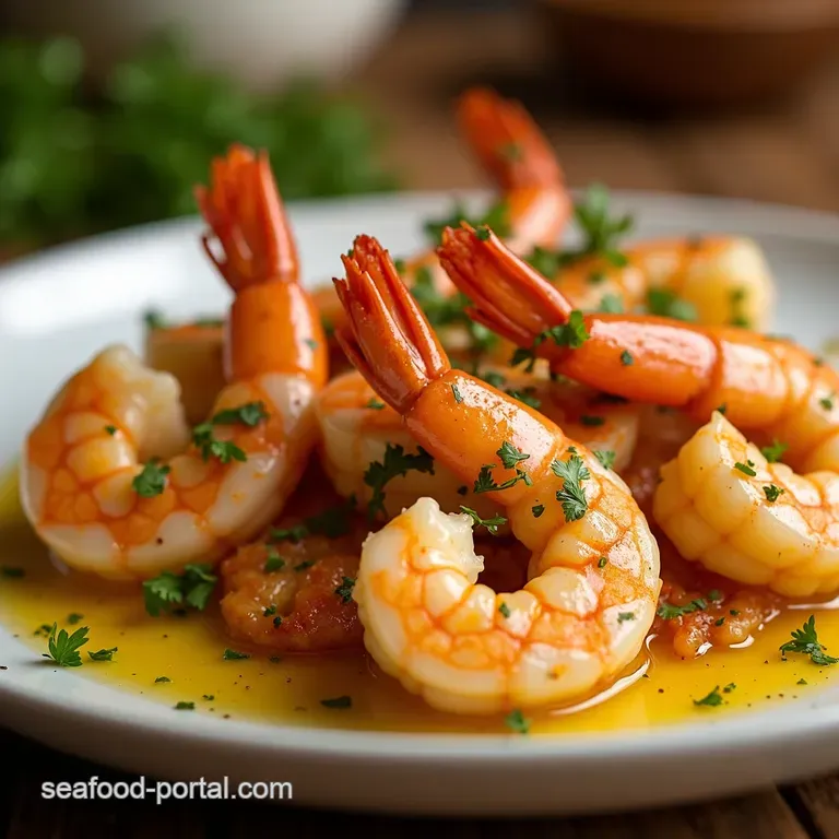 Sizzling Garlic Butter Shrimp Scampi presentation