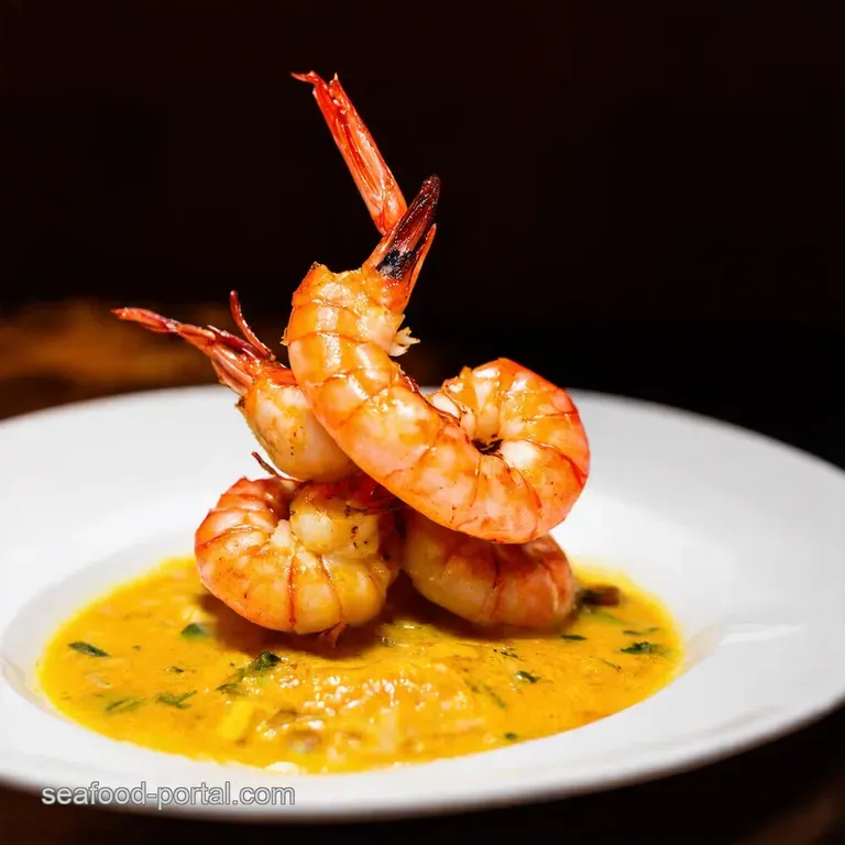 Sizzling Garlic Chili Colossal Prawns presentation