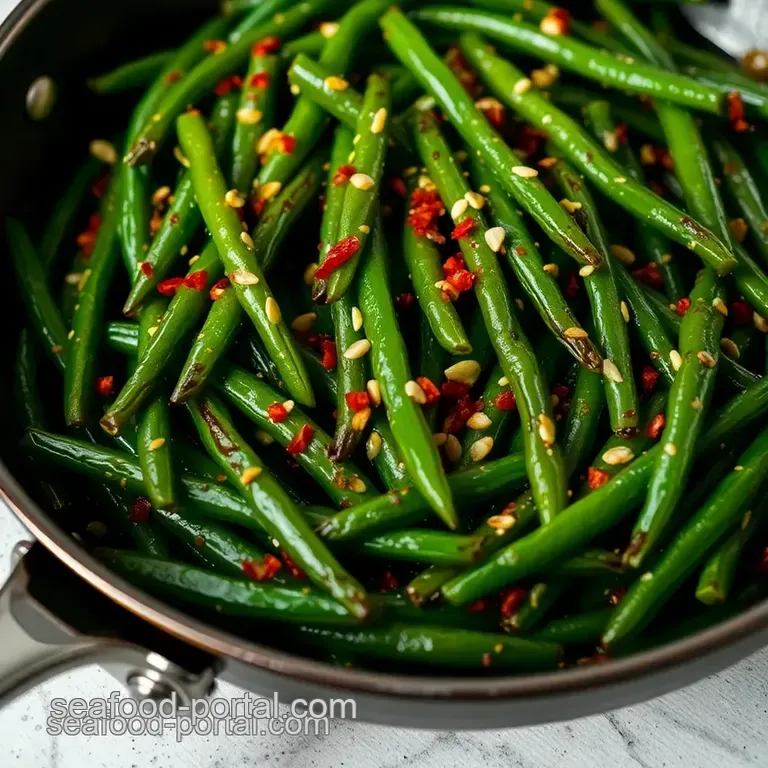 Sizzling Garlic Green Beans presentation