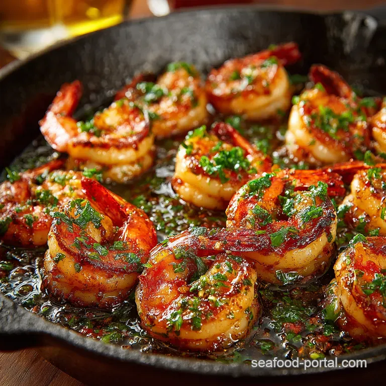 Sizzling Portuguese Garlic Shrimp Gambas Al Ajillo presentation
