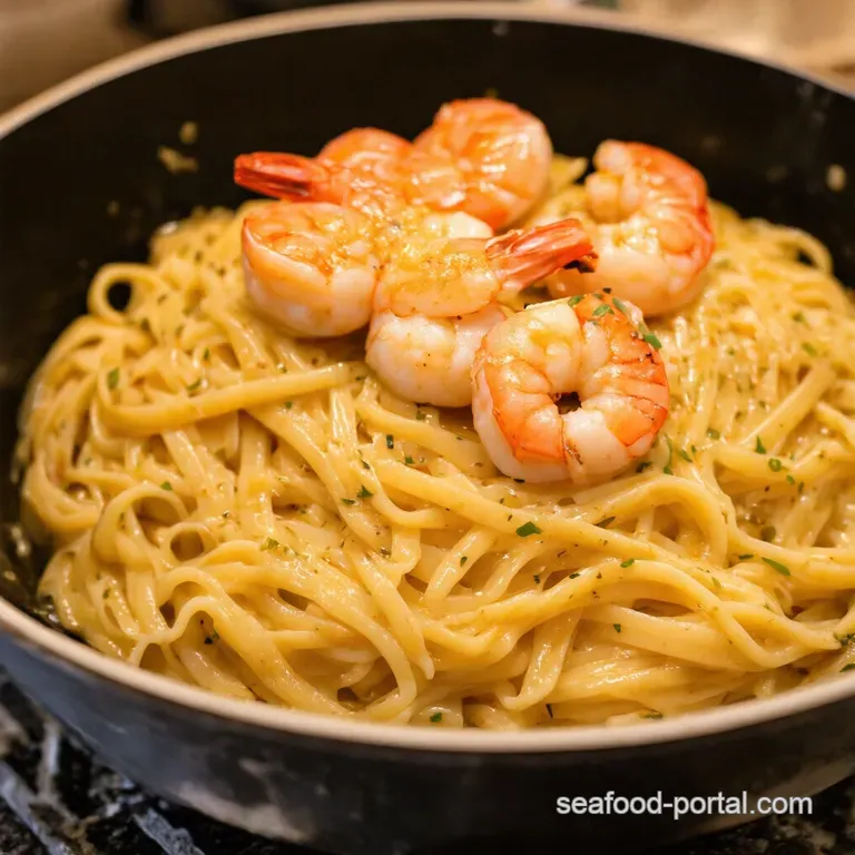 Sizzling Shrimp Scampi Noodles Garlic Butter Bliss presentation