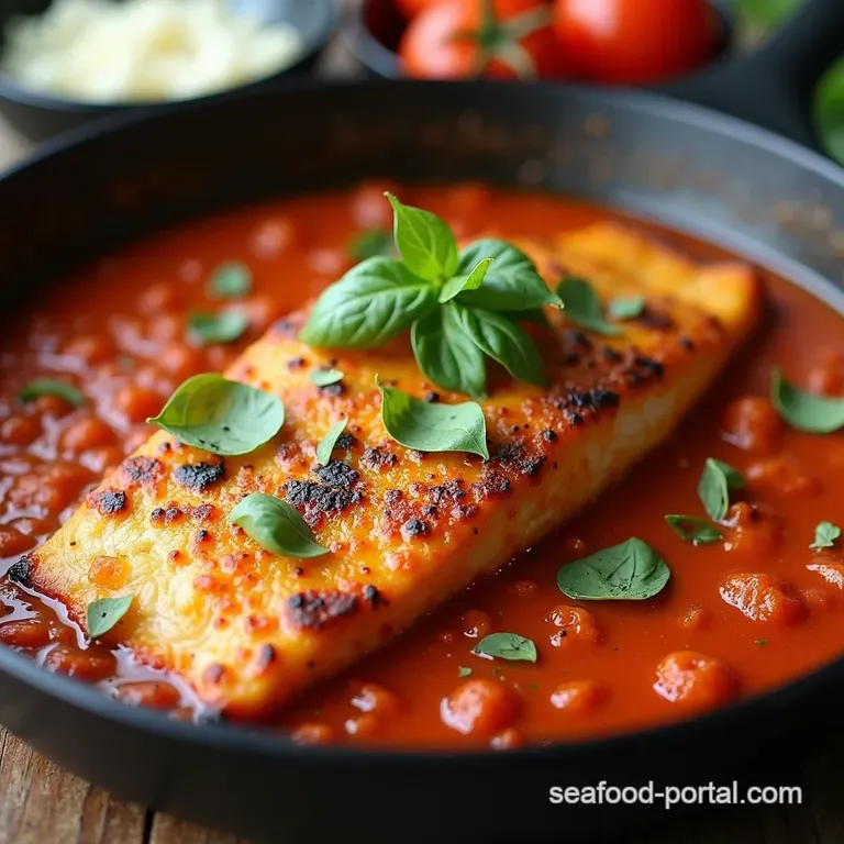 Skillet Fish in Spicy Tomato Sauce