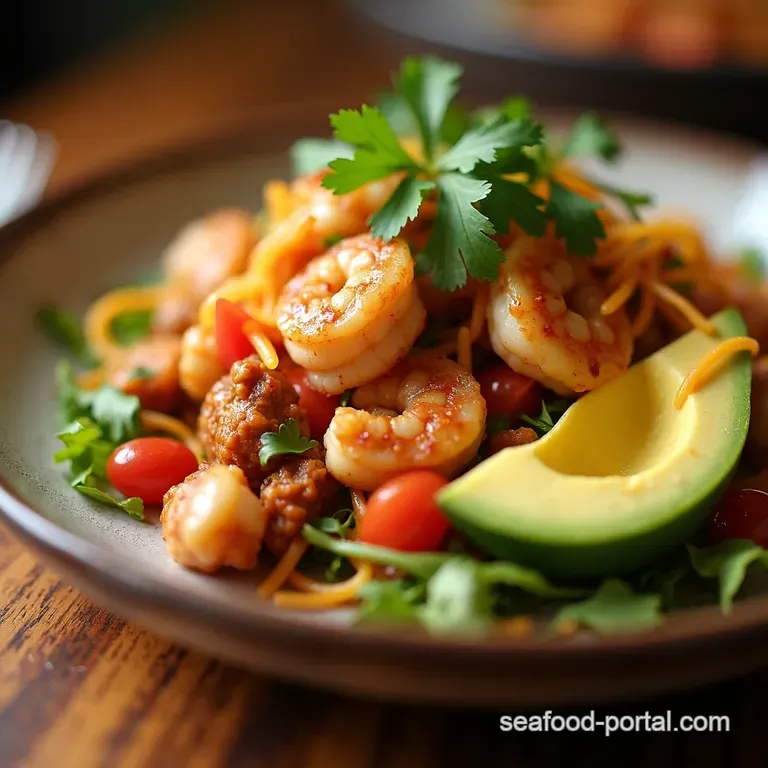 Slow Cooker Fiesta Chicken and Shrimp Rice Bowl presentation