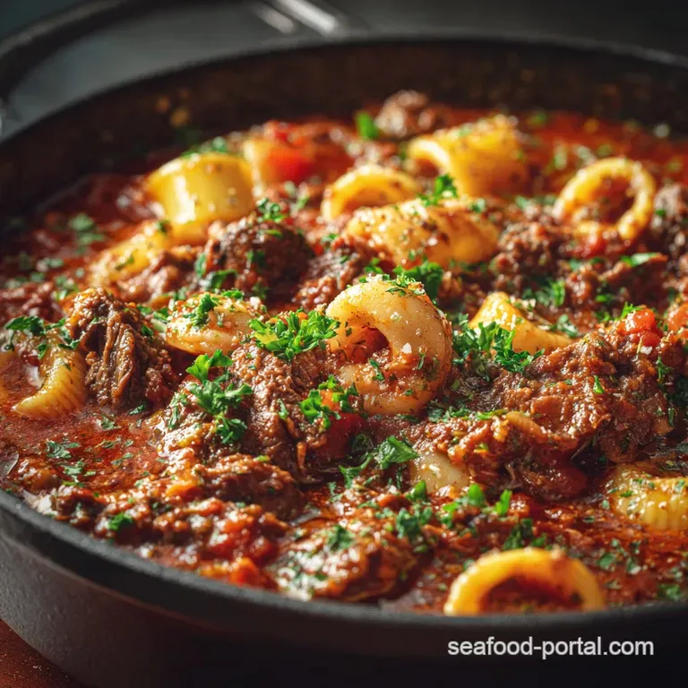 The Great Plains Ragu Slowsimmered Bison with Red Wine presentation