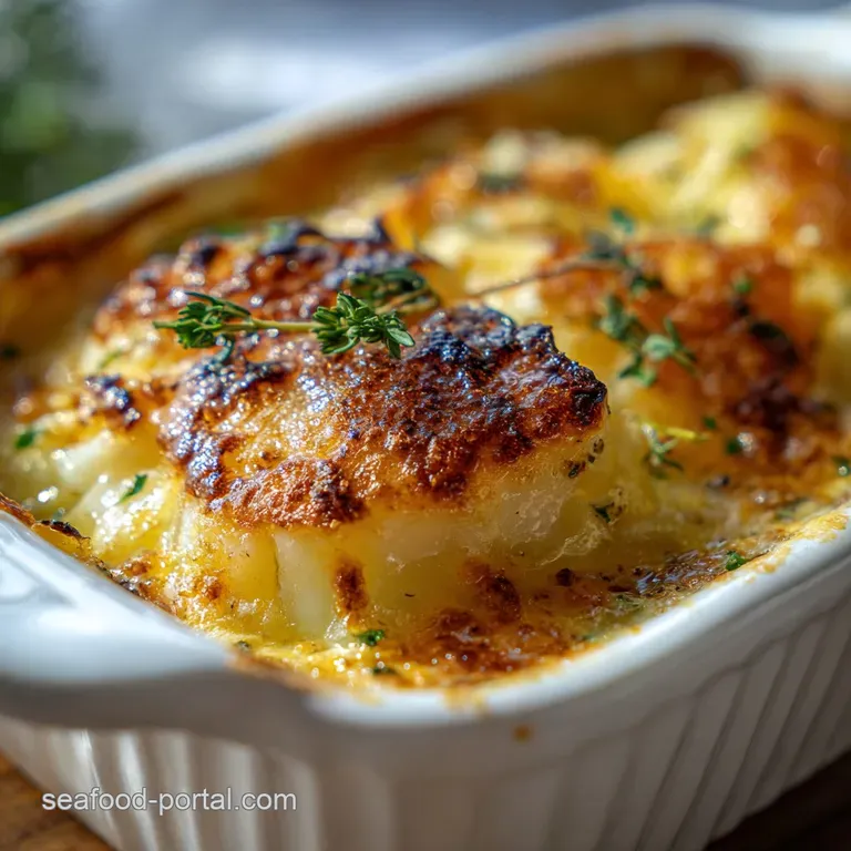 Delicate flakes of white fish rest on a swirl of creamy potatoes, garnished with vibrant greens, a sophisticated, comforti...