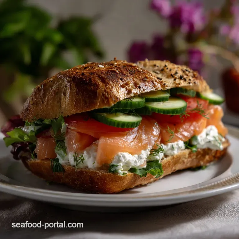 Easy Smoked Salmon Sandwich with Cream Cheese and Cucumber