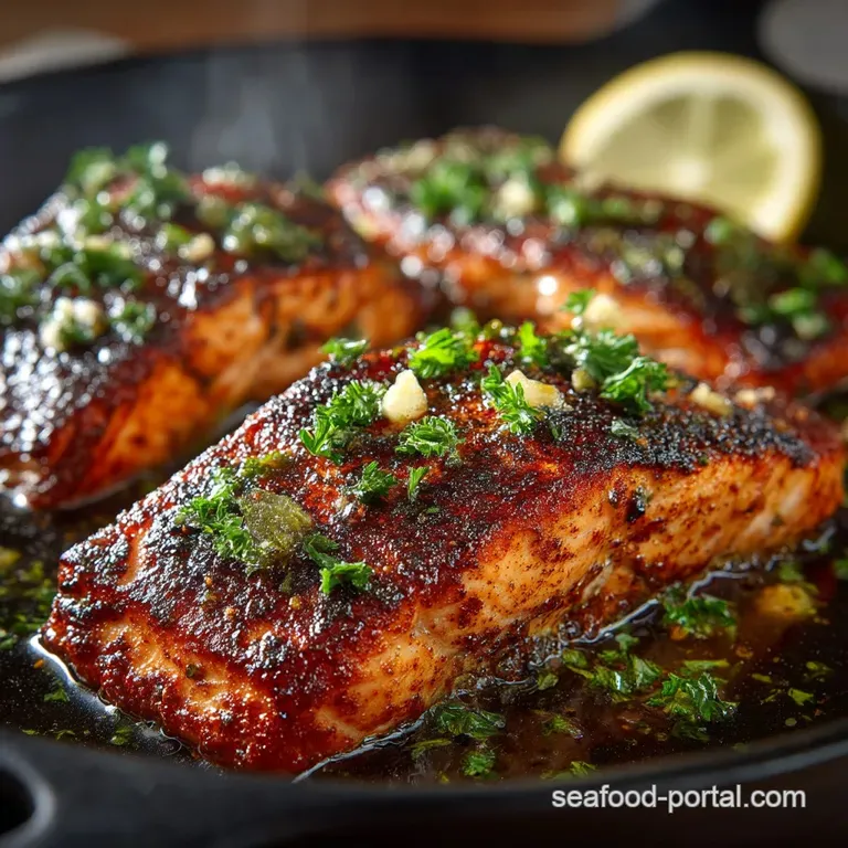 Cast Iron Charmer 20Minute Smoky Blackened Salmon Fillets presentation