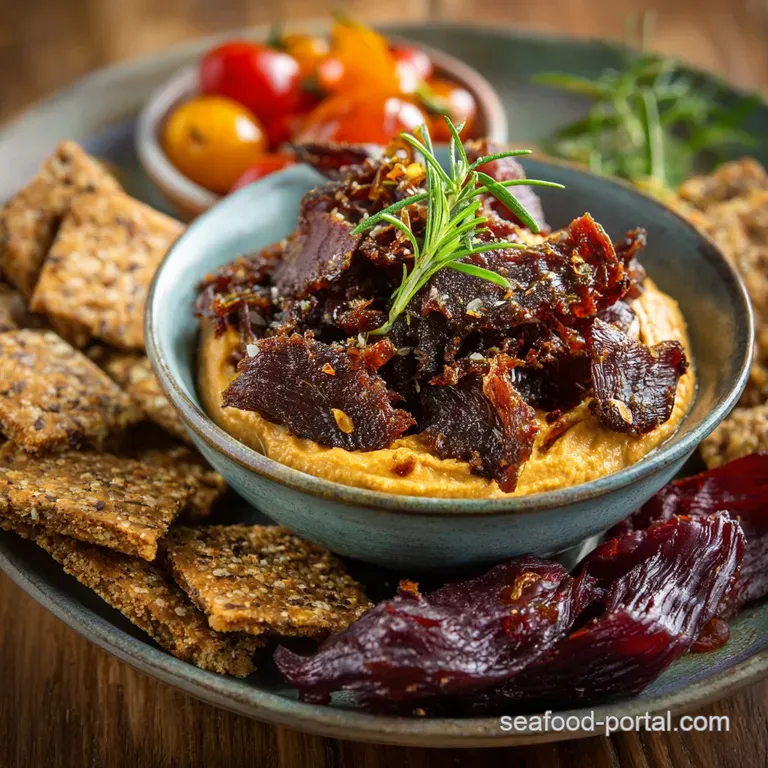 The Ploughmans Pleasure Smoky Beef Jerky and Roasted Onion Dip An Umami Bomb