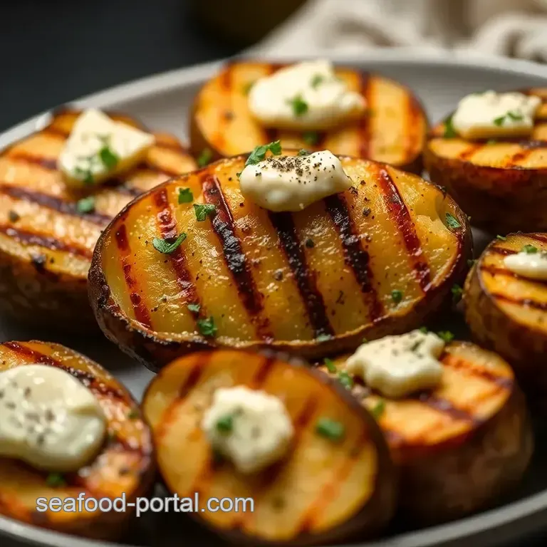 Smoky Grilled Baked Potatoes with Herb Butter presentation