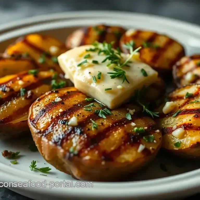 Smoky Grilled Baked Potatoes with Herb Butter