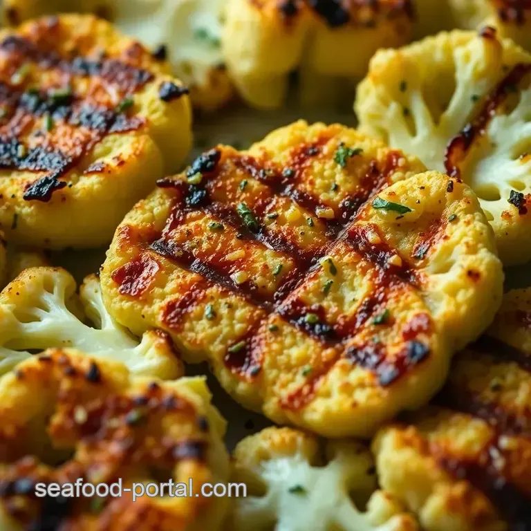 Smoky Grilled Cauliflower Steaks with Garlic-Herb Marinade presentation