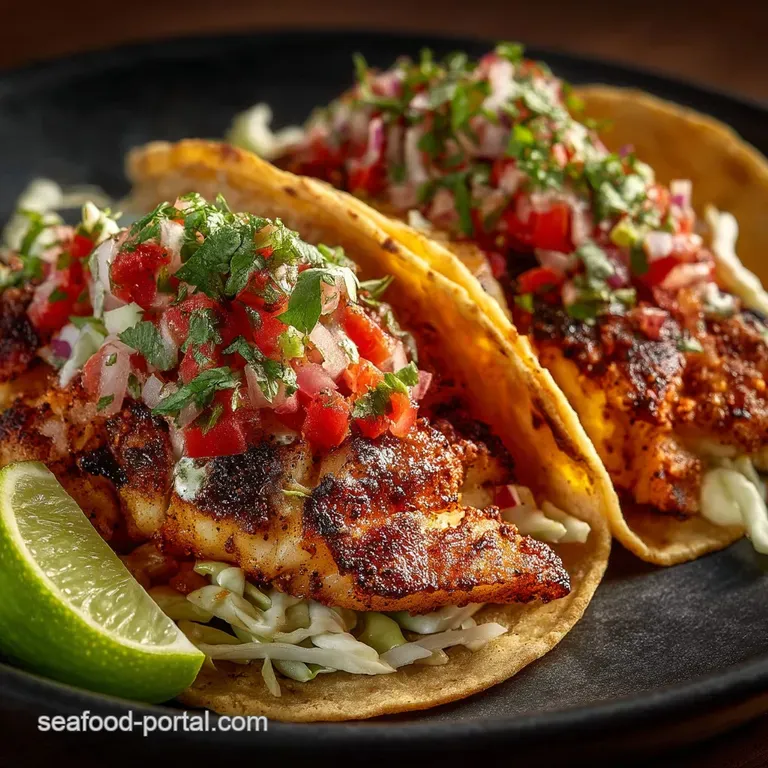 Smoky ChipotleLime Tilapia Tacos with Zesty Cabbage Slaw presentation