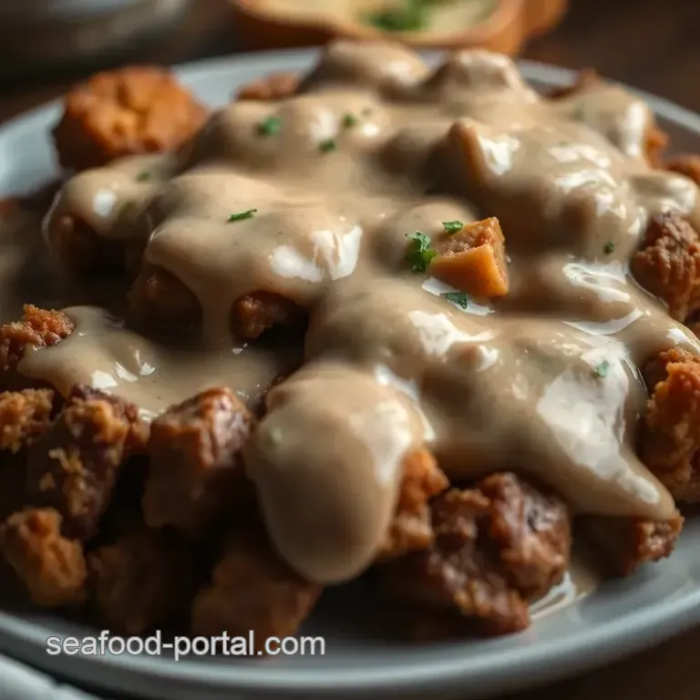 Southern Country Fried Steak with Creamy Gravy presentation
