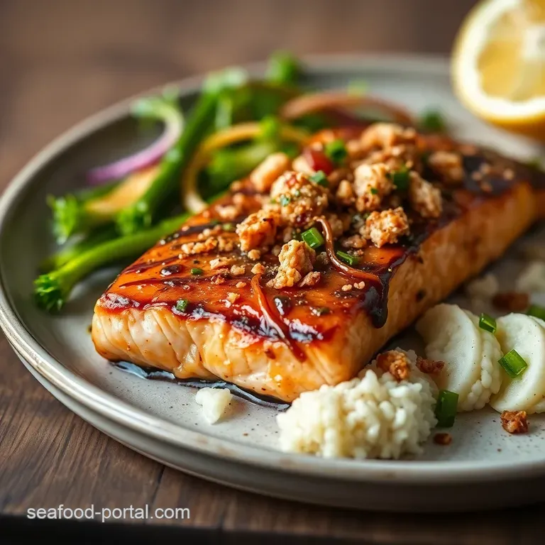 SoyKissed Salmon Steaks with Fiery Sambal Crunch