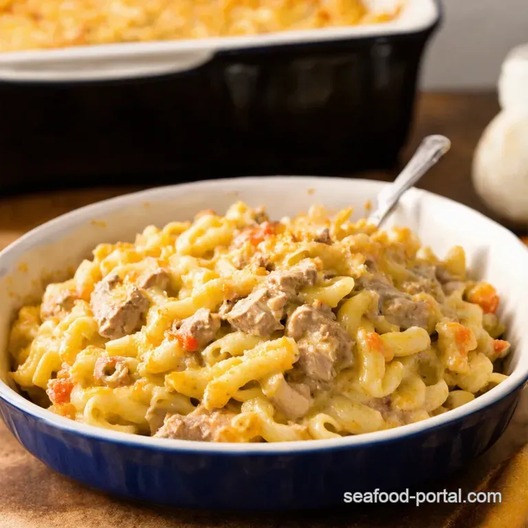 Speedy Cheesy Tuna Noodle Bake presentation