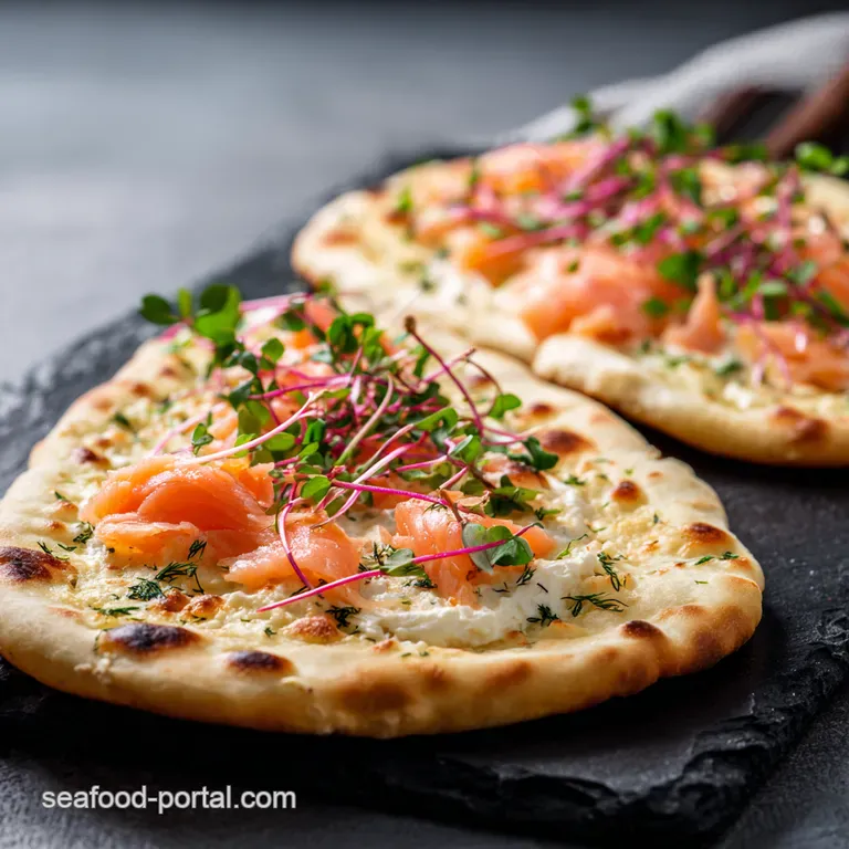 Speedy Salmon Naan with CucumberChilli Raita presentation
