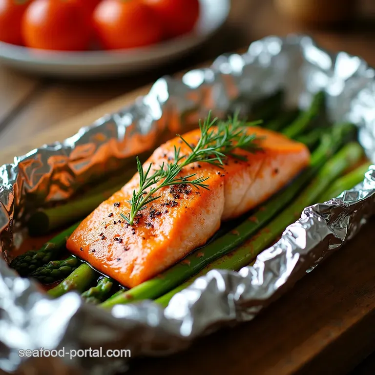 Speedy Salmon Supper Baked Salmon and Asparagus in Foil 30Minute Miracle presentation