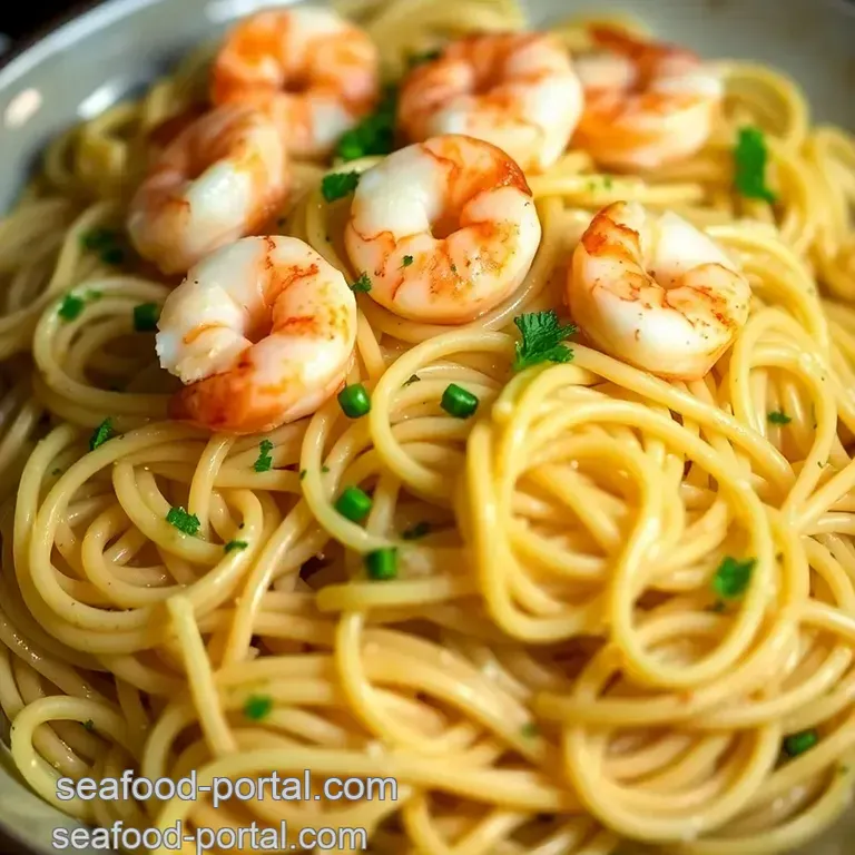 Speedy Shrimp Linguine with Lemon & Garlic presentation