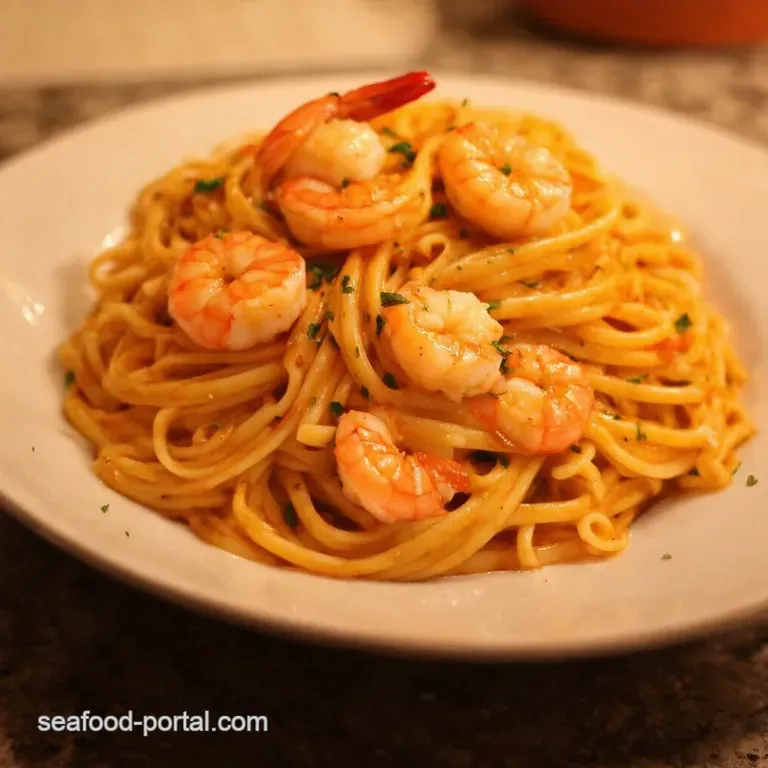 Speedy Shrimp Tomato Bucatini with Bursting Feta presentation