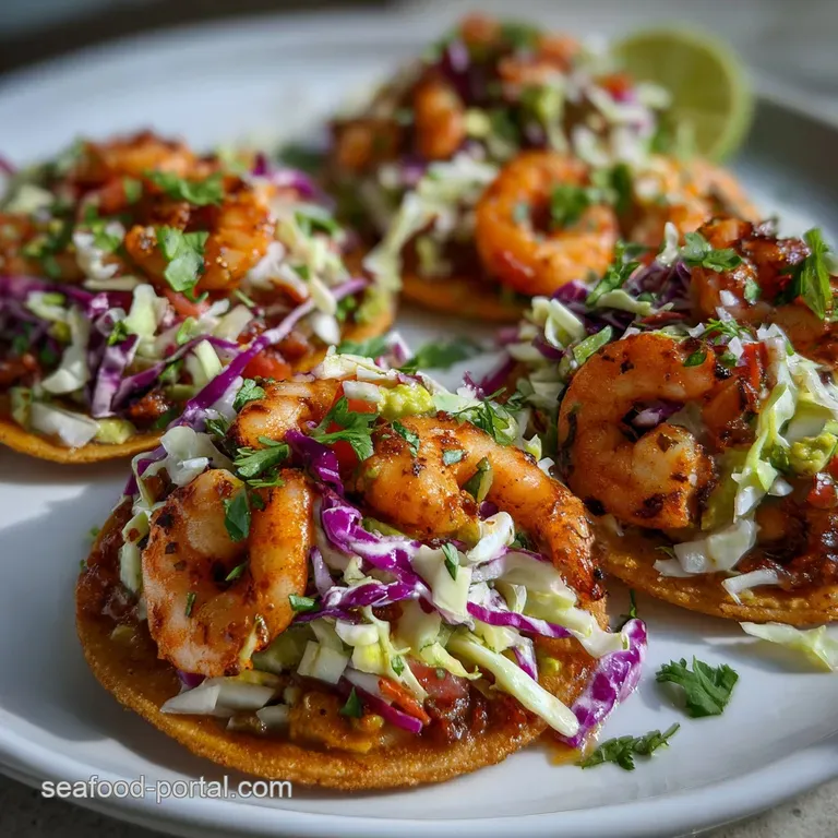 Shrimp Tostadas Slaw: Coastal Crunch with Zesty Slaw