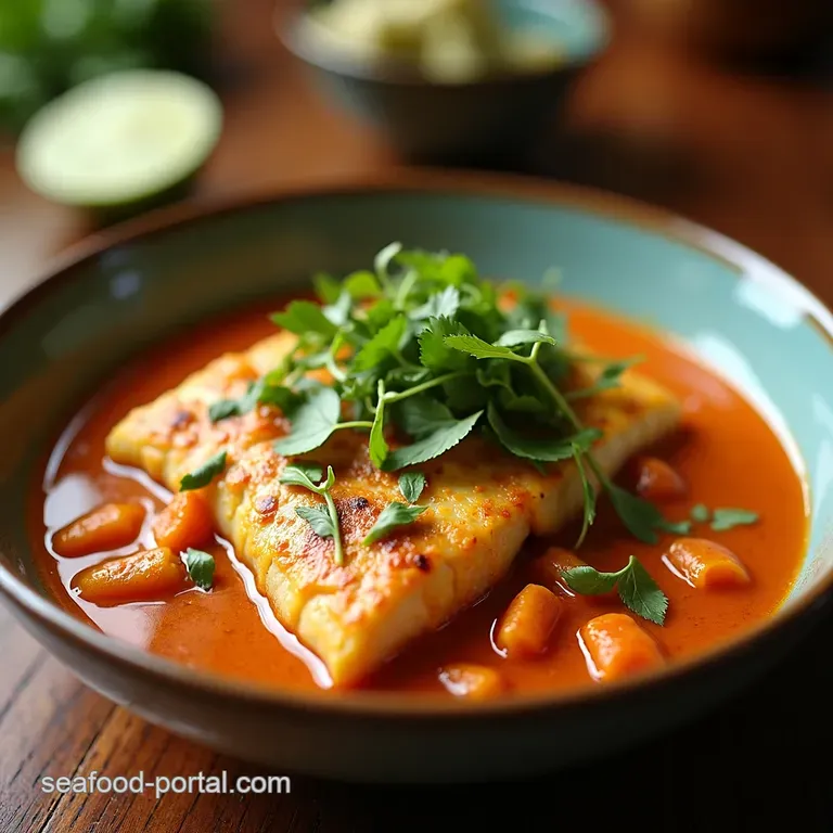 Speedy Weeknight Thai Green Fish Curry presentation