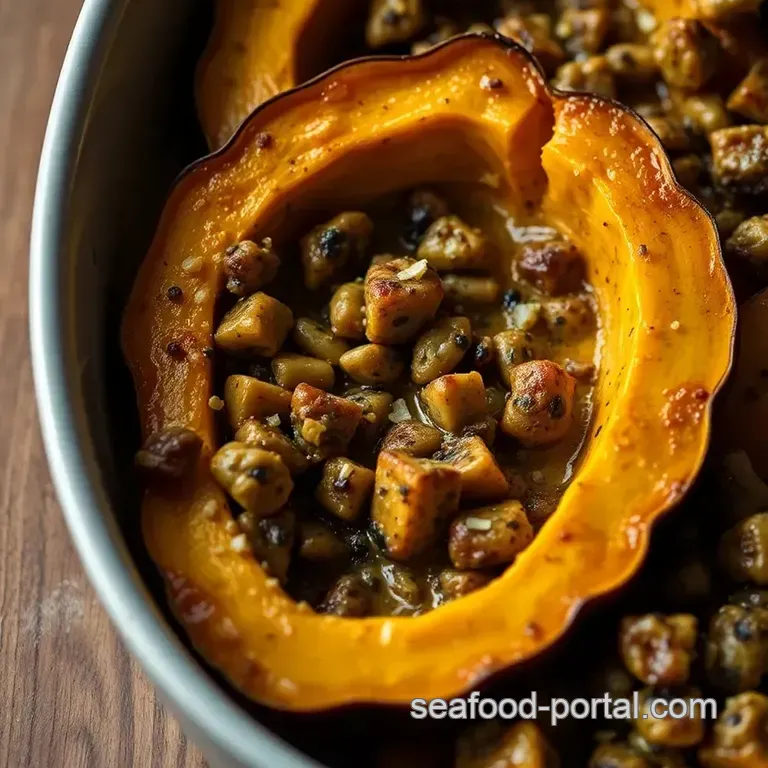 Spiced Maple Glazed Acorn Squash presentation