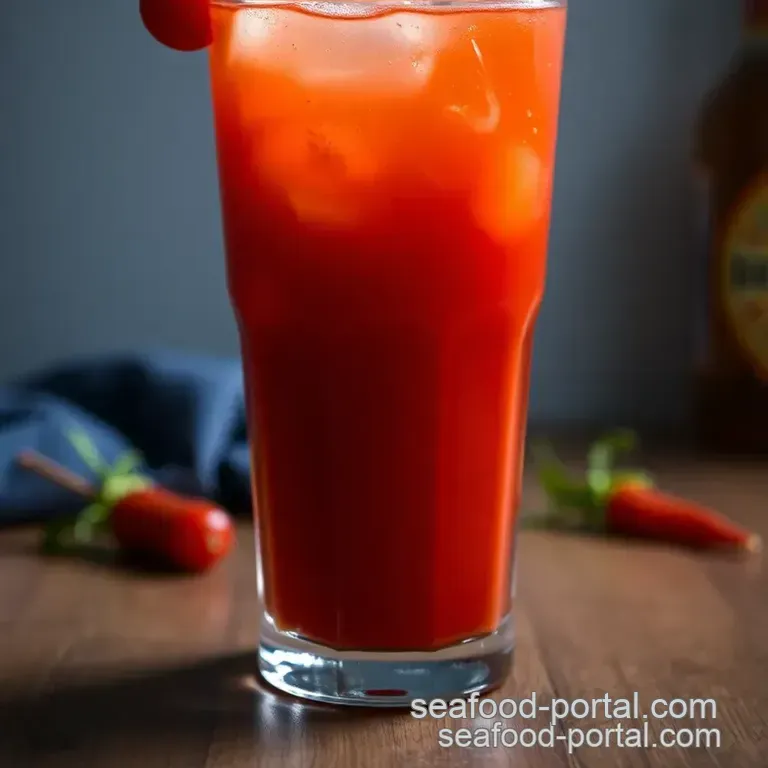 Spicy Clamato Vodka Cocktail presentation