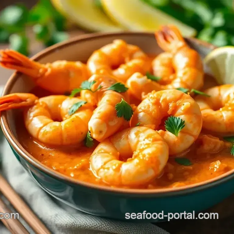 Cooked Prawns in Spicy Coconut Sauce