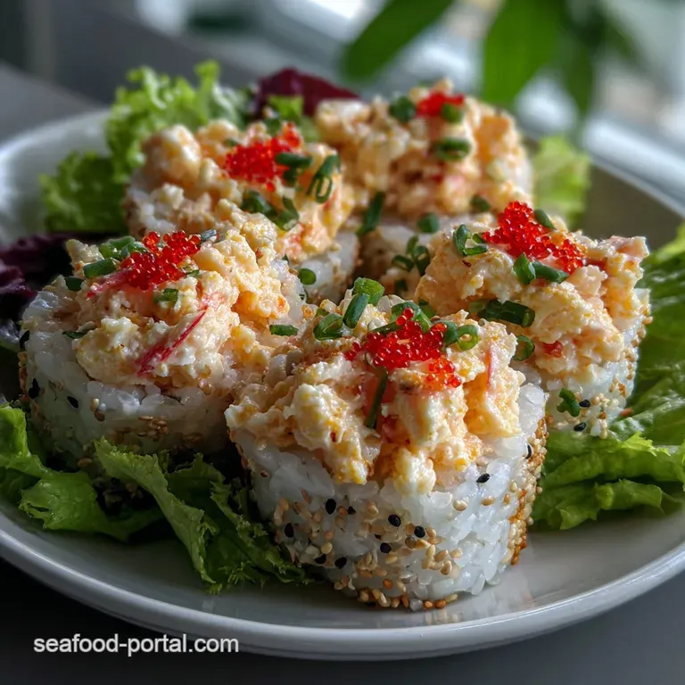 Spicy Crab Salad Sushi with Crispy: The Crunchy Treat