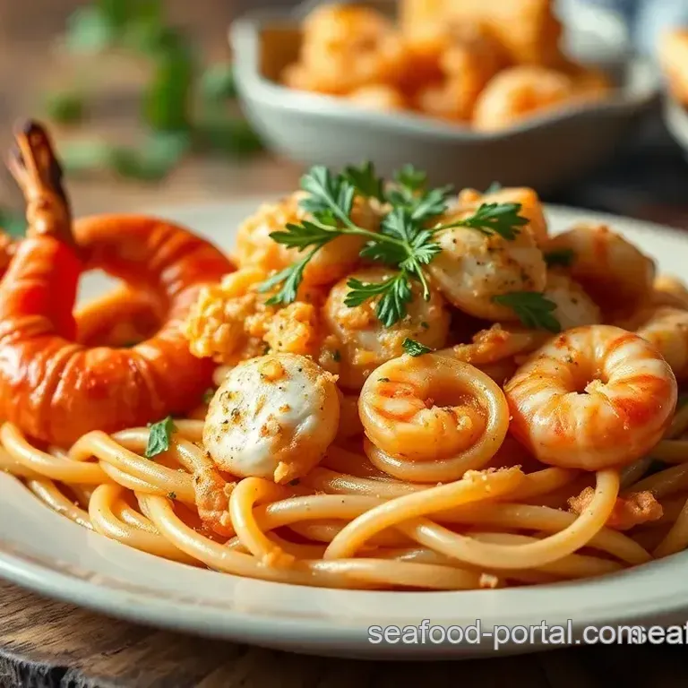 Sautéed Crab & Prawn Linguine Treat