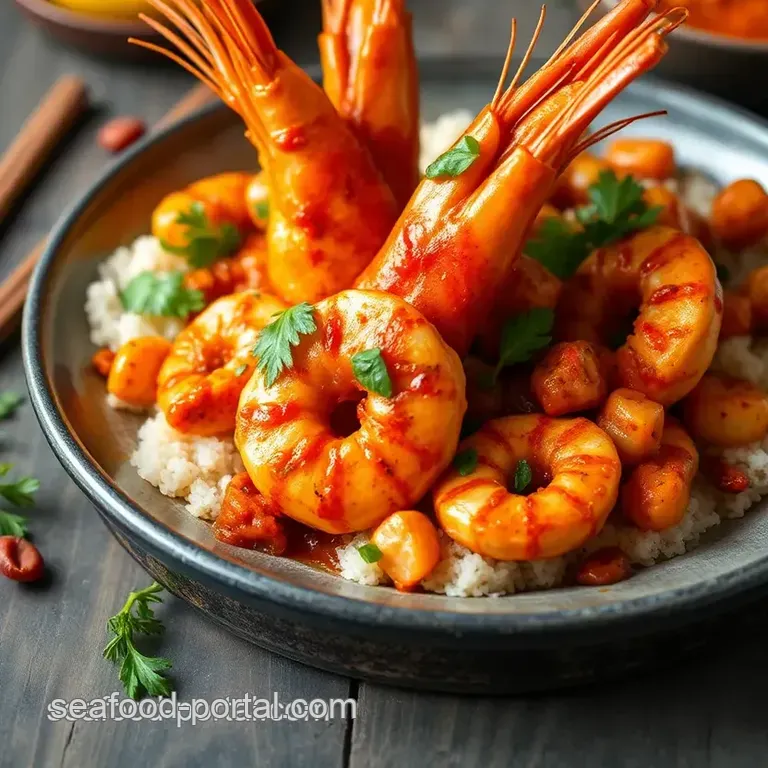 Spicy Karahi Prawns with Spicy Flavors presentation