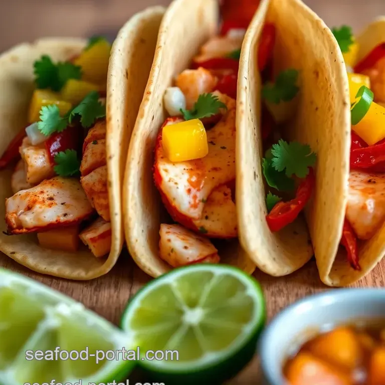 Spicy Langostino Lobster Tacos with Citrus Salsa presentation