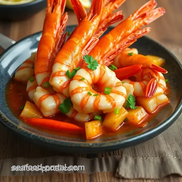 Sautéed King Prawns with Spicy Lemongrass presentation