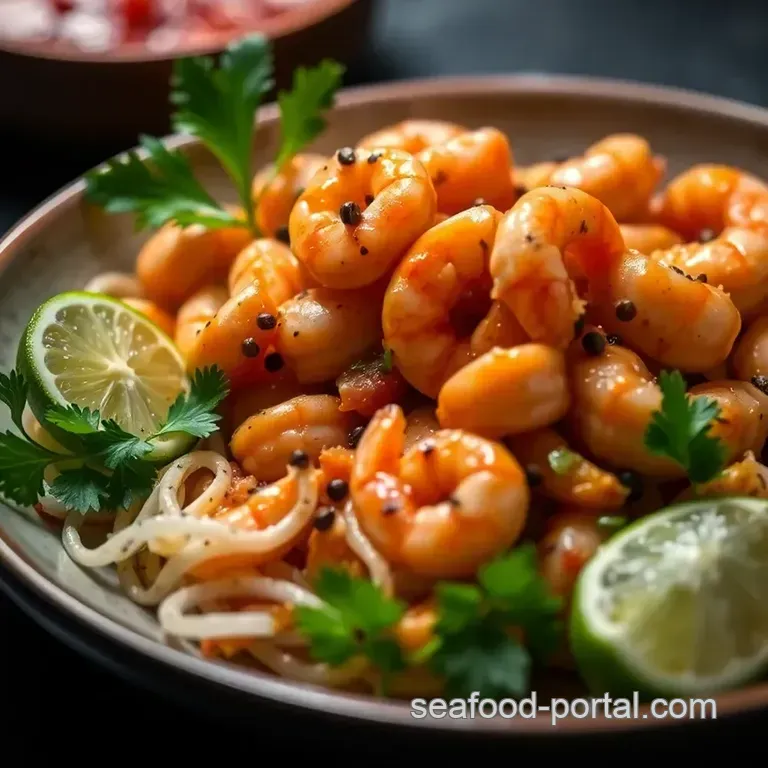 Spicy Mexican Shrimp Cocktail: Coctel de Camarones presentation