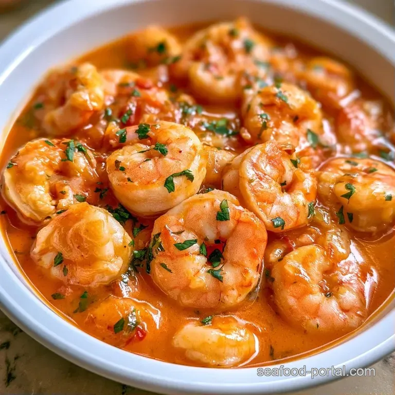 Elegant bowl of red broth with pink shrimp, topped with creamy avocado slices and a bright green lime wedge.