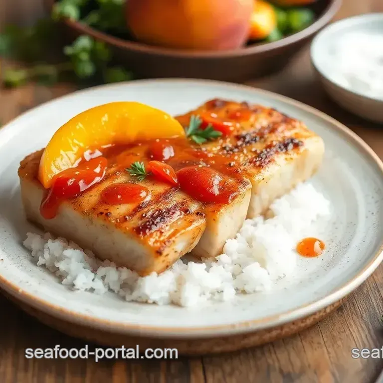 Sear Tuna Steaks with Spicy Peach Glaze