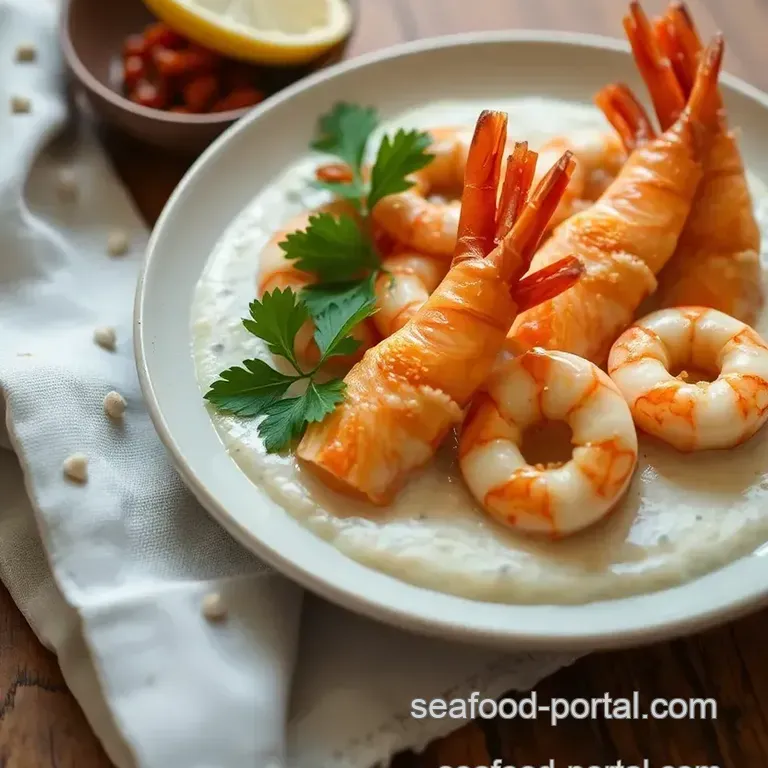 Succulent Prawns in Creamy Coconut Sauce presentation