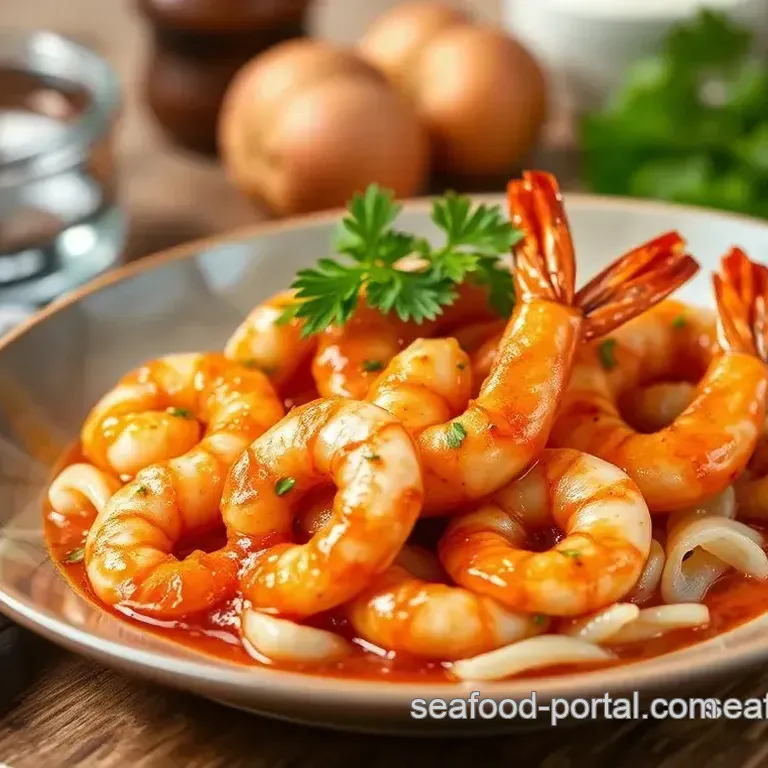 Sautéed Prawns with Spicy Garlic Sauce
