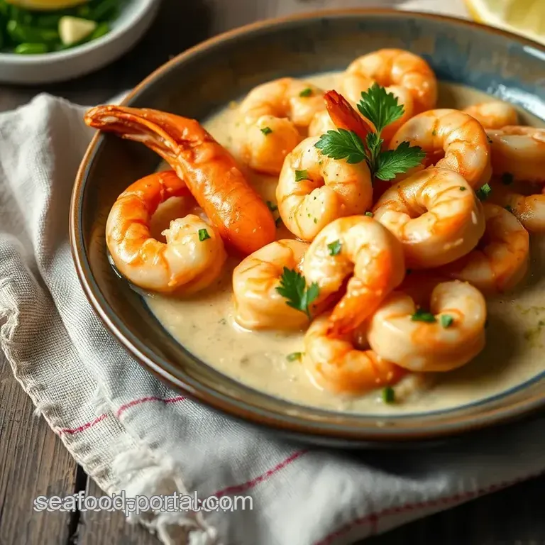 Sautéed Prawns in Creamy Coconut Sauce presentation