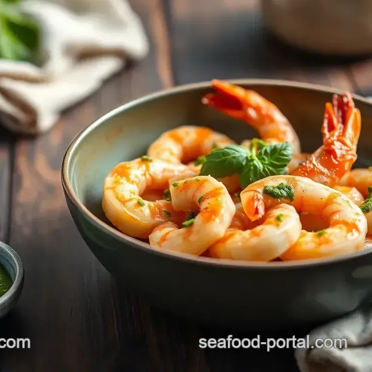Sautéed Prawns with Zesty Basil Pesto