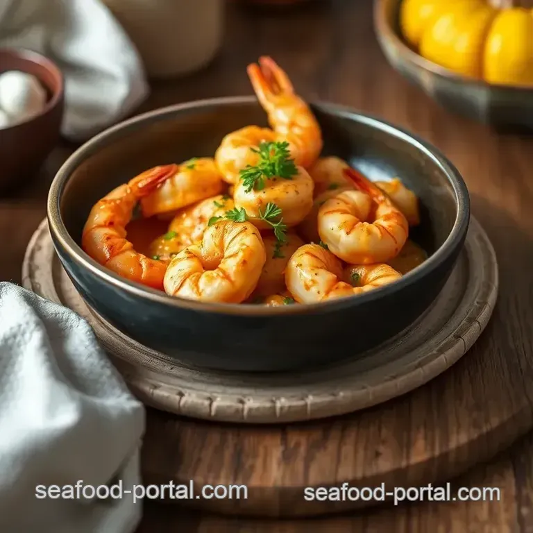 Sautéed Prawns in Creamy Pumpkin Sauce presentation