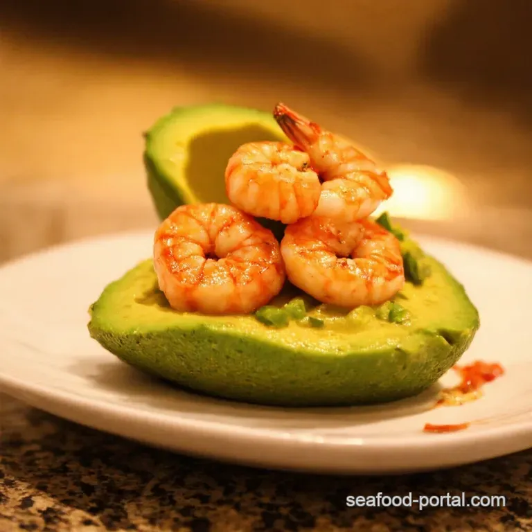 Spicy Shrimp Avocado Cocktail with a Kick presentation