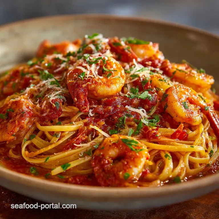 Shrimp Fra Diavolo: the Fiery Classic Spicy Seafood Pasta presentation