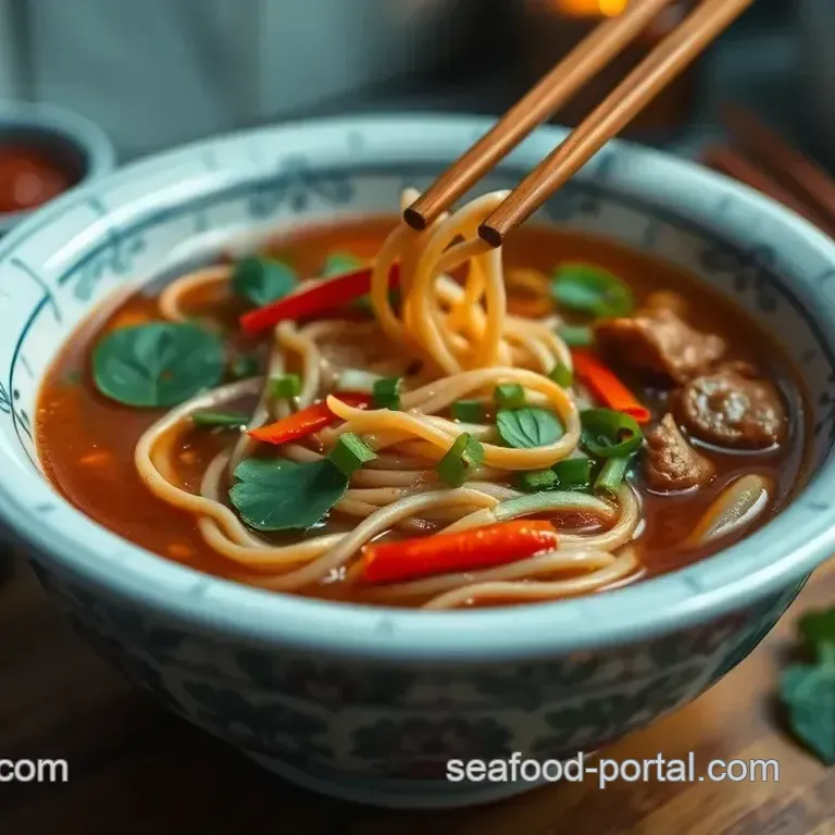 Spicy Udon Noodle Soup with Thai Basil and Fresh Veggies