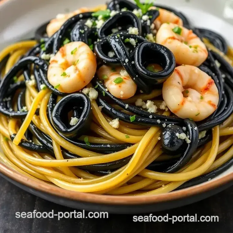 Squid Ink Seafood Pasta Recipe presentation