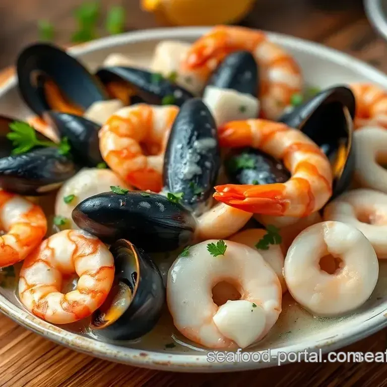 Creamy Steamed Seafood Medley with Garlic Butter Sauce